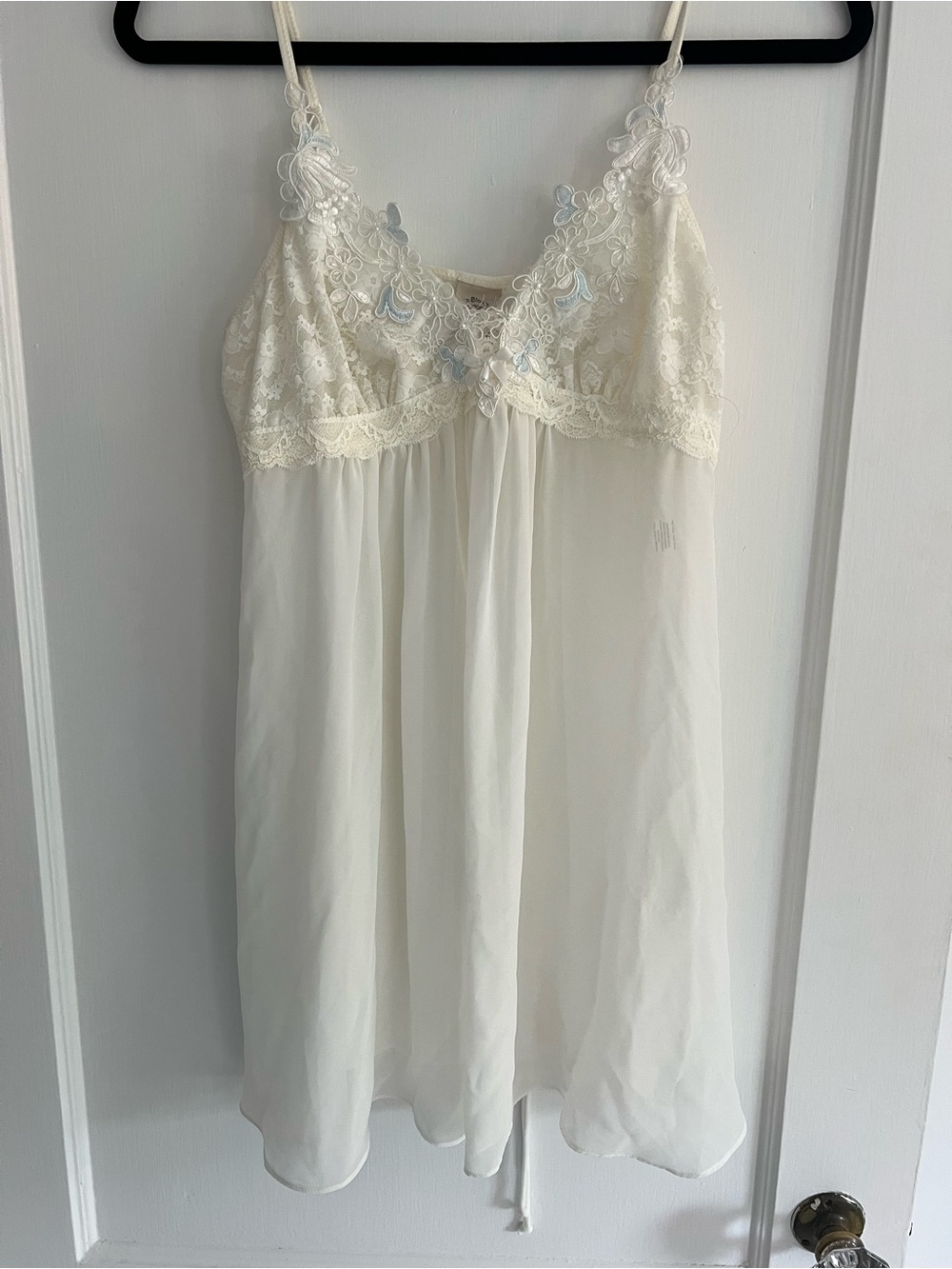 In Bloom Ivory Lace Chiffon Babydoll Chemise/Nightgown
